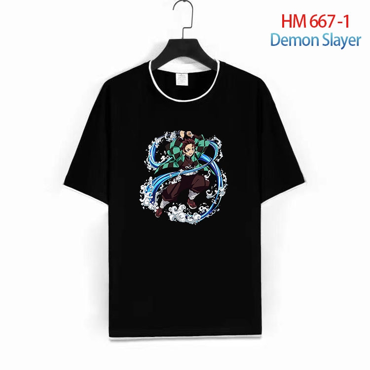 Demon Slayer Kimets Full Color Loose short sleeve cotton T-shirt  from S to 6XL  HM 667 1