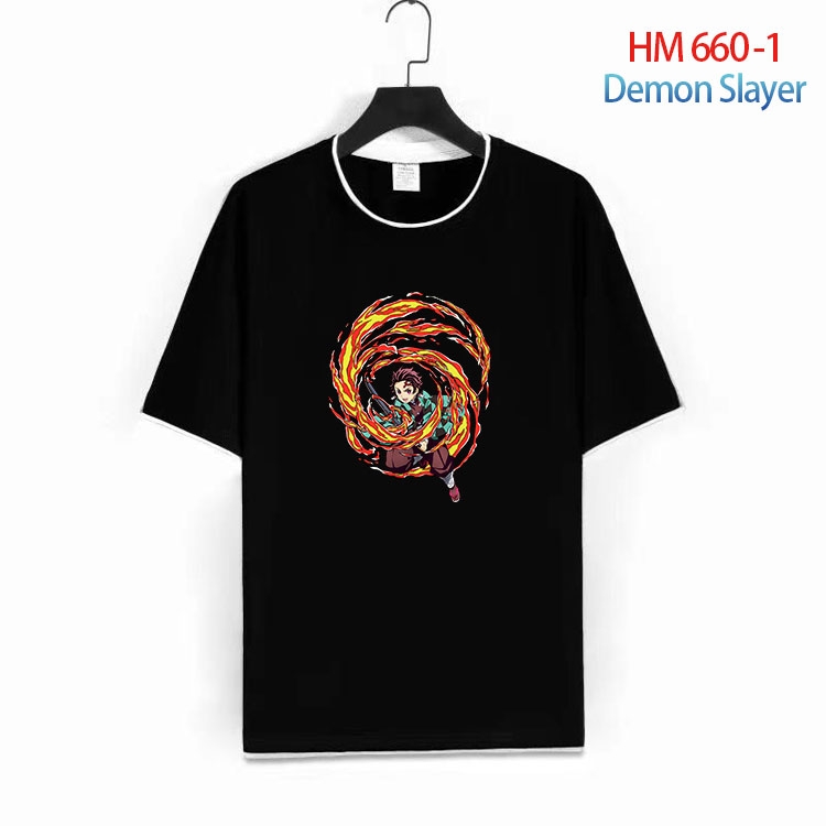 Demon Slayer Kimets Full Color Loose short sleeve cotton T-shirt  from S to 6XL  HM 660 1