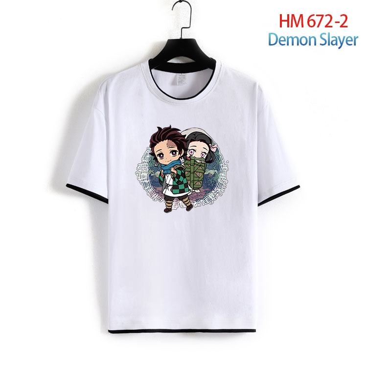 Demon Slayer Kimets Full Color Loose short sleeve cotton T-shirt  from S to 6XL  HM 672 2