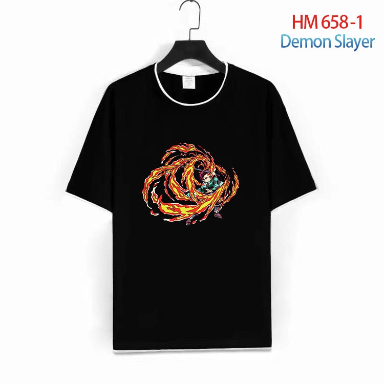 Demon Slayer Kimets Full Color Loose short sleeve cotton T-shirt  from S to 6XL  HM 658 1