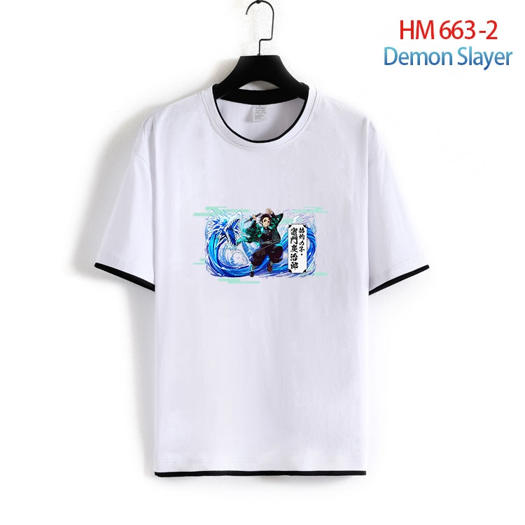 Demon Slayer Kimets Full Color Loose short sleeve cotton T-shirt  from S to 6XL HM 663 2