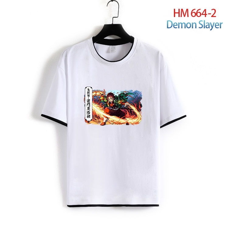 Demon Slayer Kimets Full Color Loose short sleeve cotton T-shirt  from S to 6XL  HM 664 2