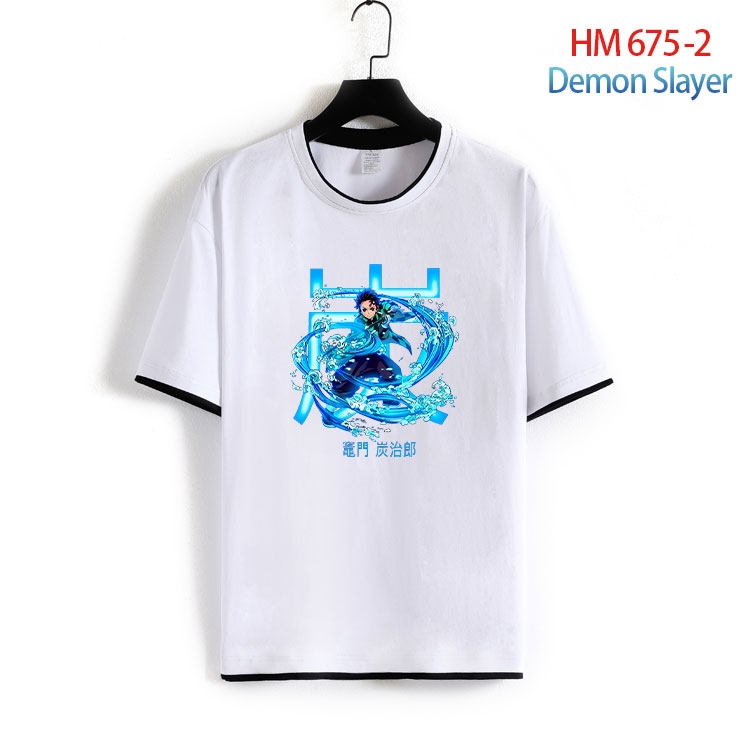 Demon Slayer Kimets Full Color Loose short sleeve cotton T-shirt  from S to 6XL  HM 675 2