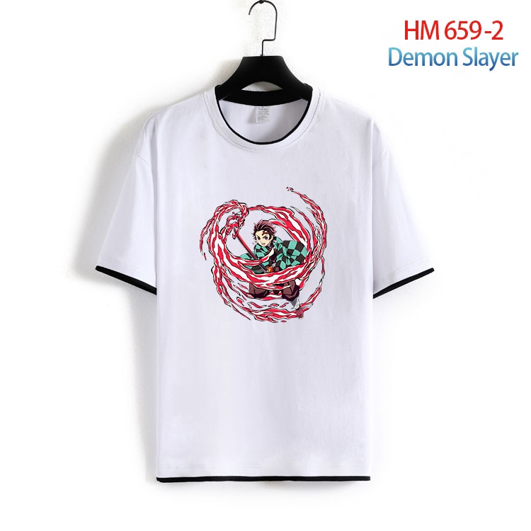 Demon Slayer Kimets Full Color Loose short sleeve cotton T-shirt  from S to 6XL   HM 659 2