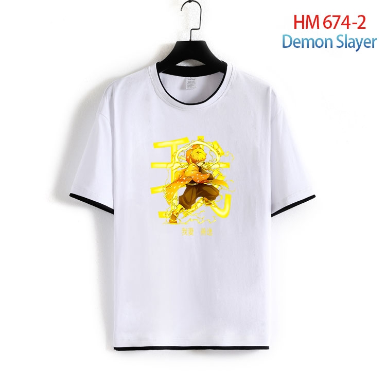 Demon Slayer Kimets Full Color Loose short sleeve cotton T-shirt  from S to 6XL  HM 674 2