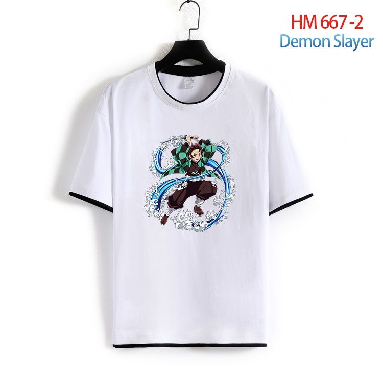 Demon Slayer Kimets Full Color Loose short sleeve cotton T-shirt  from S to 6XL  HM 667 2