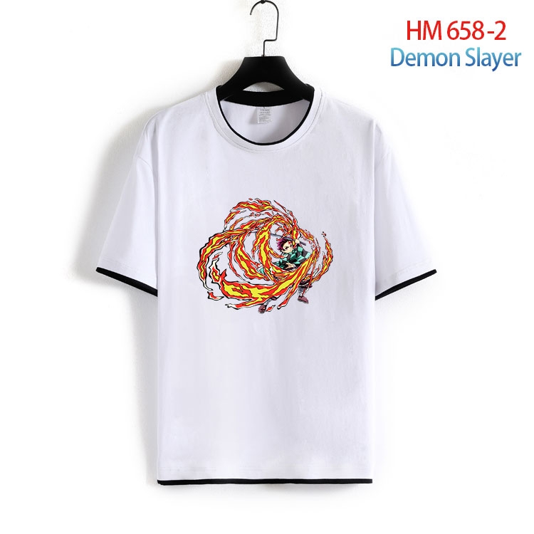 Demon Slayer Kimets Full Color Loose short sleeve cotton T-shirt  from S to 6XL  HM 658 2