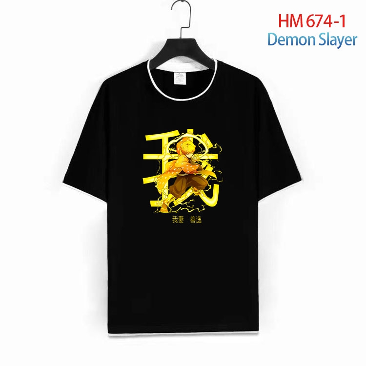 Demon Slayer Kimets Full Color Loose short sleeve cotton T-shirt  from S to 6XL HM 674 1