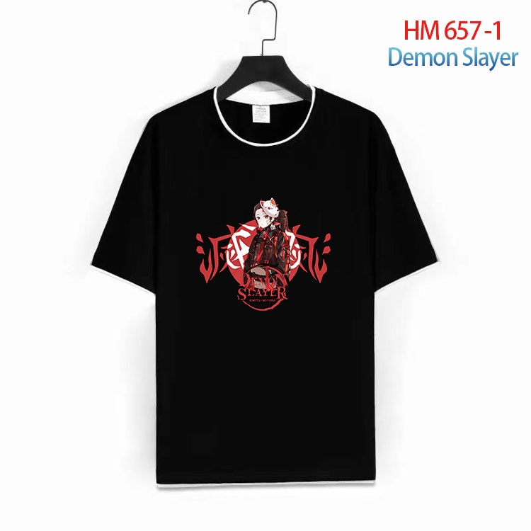 Demon Slayer Kimets Full Color Loose short sleeve cotton T-shirt  from S to 6XL HM 657 1