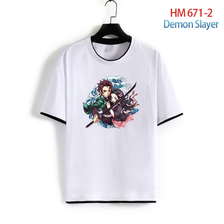 Demon Slayer Kimets Full Color Loose short sleeve cotton T-shirt  from S to 6XL HM 671 2