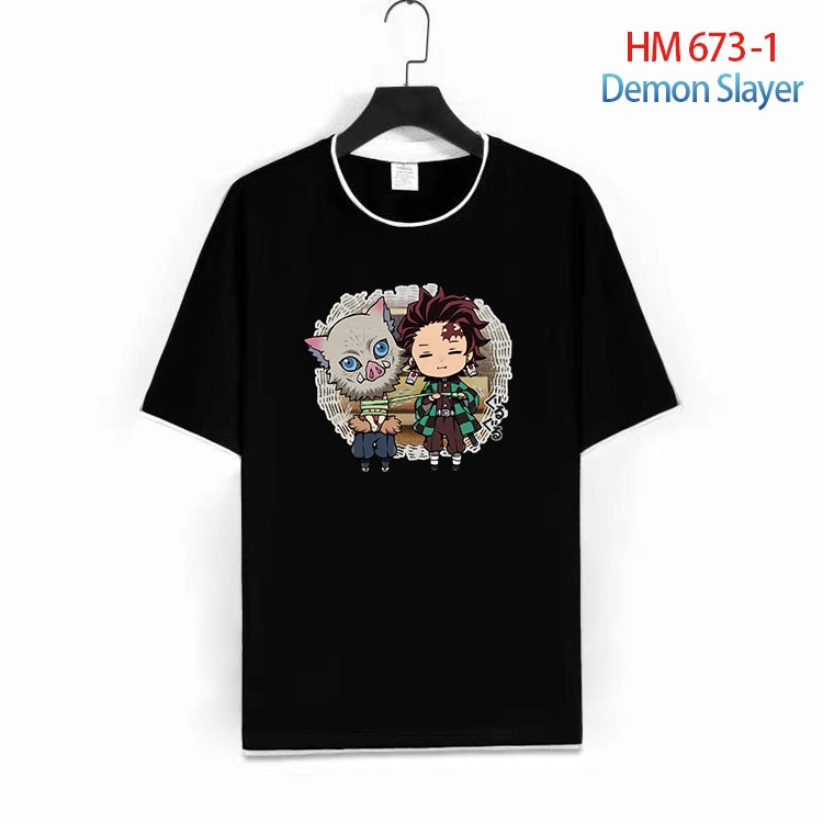 Demon Slayer Kimets Full Color Loose short sleeve cotton T-shirt  from S to 6XL  HM 673 1