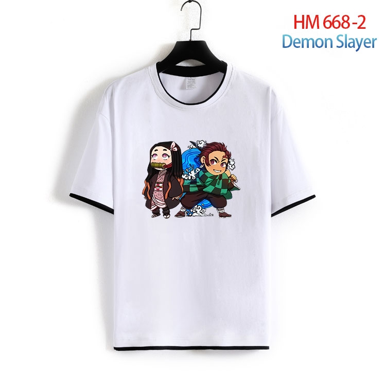 Demon Slayer Kimets Full Color Loose short sleeve cotton T-shirt  from S to 6XL HM 668 2