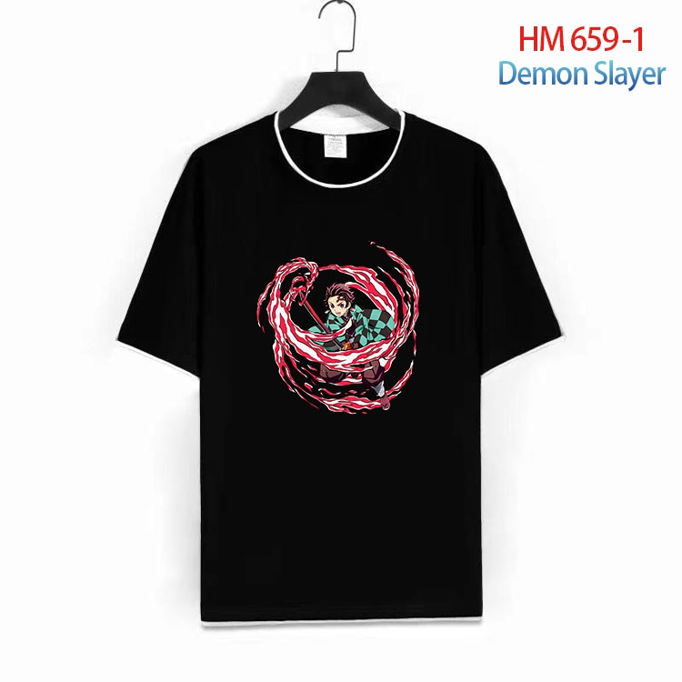 Demon Slayer Kimets Full Color Loose short sleeve cotton T-shirt  from S to 6XL   HM 659 1