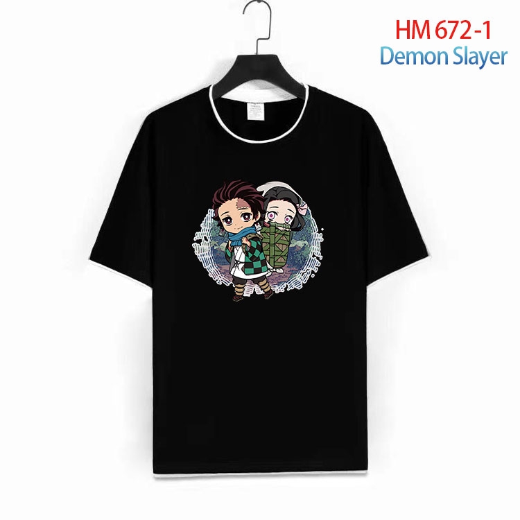 Demon Slayer Kimets Full Color Loose short sleeve cotton T-shirt  from S to 6XL HM 672 1