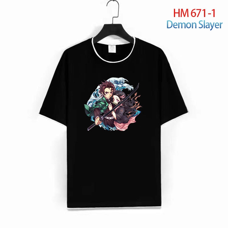 Demon Slayer Kimets Full Color Loose short sleeve cotton T-shirt  from S to 6XL  HM 671 1