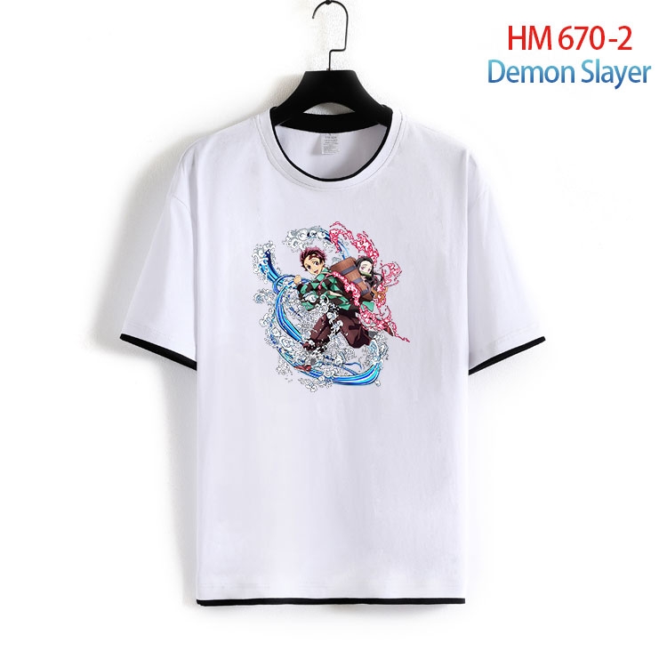 Demon Slayer Kimets Full Color Loose short sleeve cotton T-shirt  from S to 6XL  HM 670 2