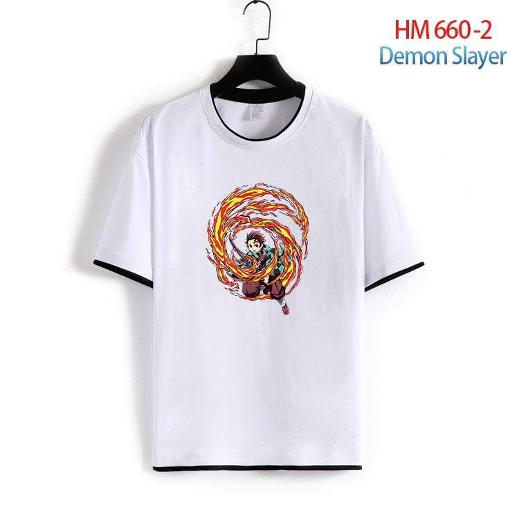 Demon Slayer Kimets Full Color Loose short sleeve cotton T-shirt  from S to 6XL   HM 660 2