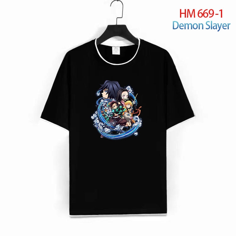 Demon Slayer Kimets Full Color Loose short sleeve cotton T-shirt  from S to 6XL HM 669 1