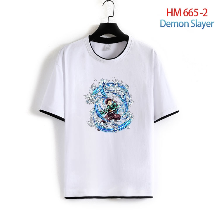 Demon Slayer Kimets Full Color Loose short sleeve cotton T-shirt  from S to 6XL HM 665 2