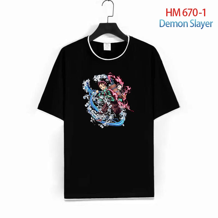 Demon Slayer Kimets Full Color Loose short sleeve cotton T-shirt  from S to 6XL  HM 670 1