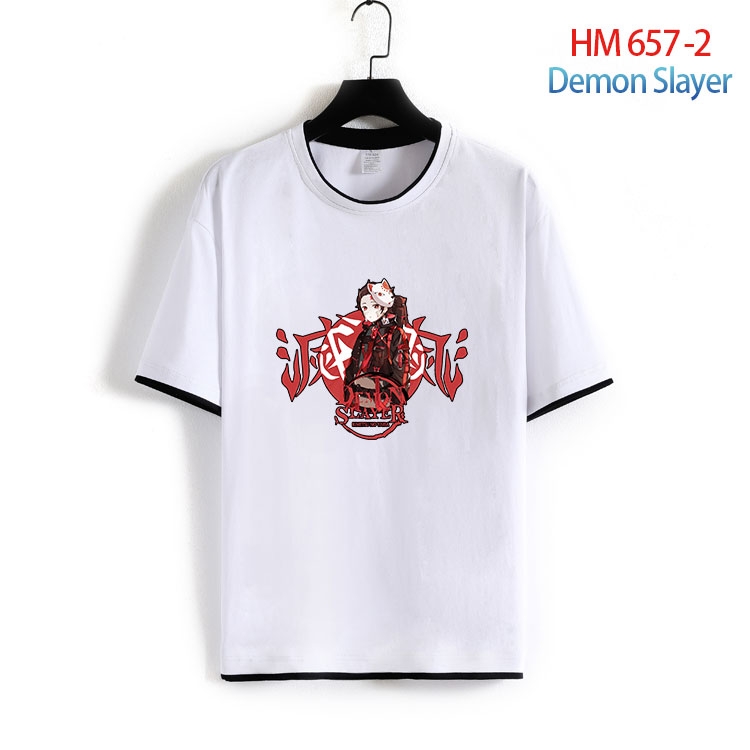 Demon Slayer Kimets Full Color Loose short sleeve cotton T-shirt  from S to 6XL  HM 657 2