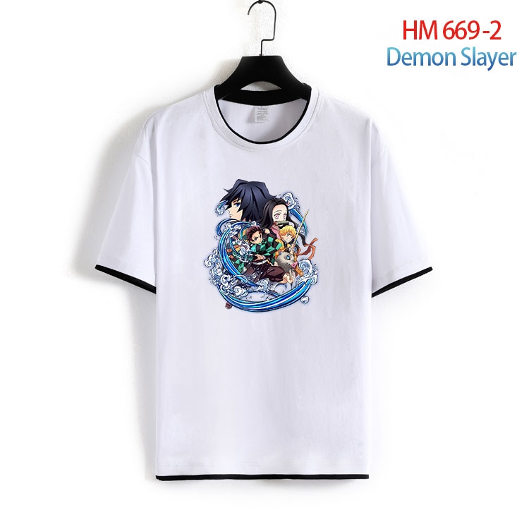 Demon Slayer Kimets Full Color Loose short sleeve cotton T-shirt  from S to 6XL  HM 669 2