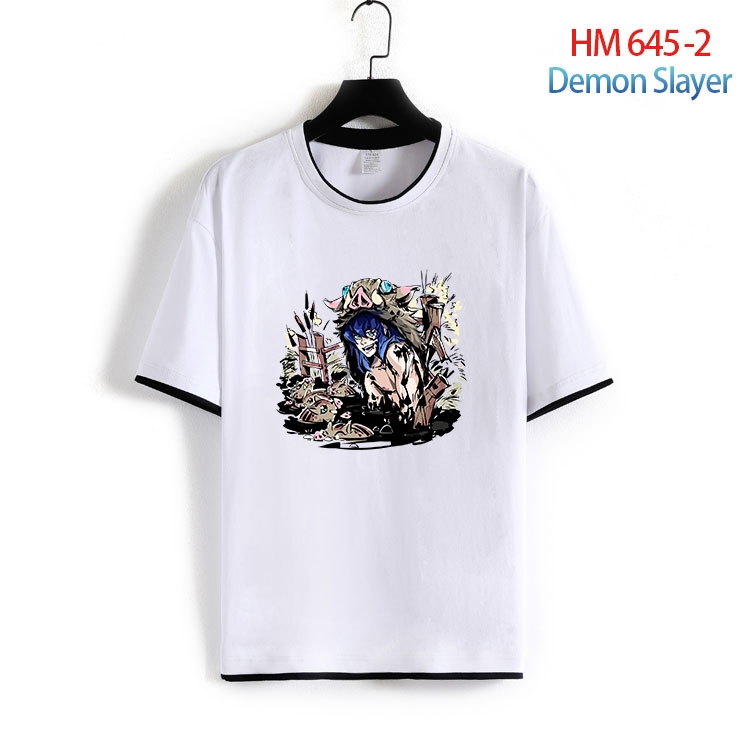 Demon Slayer Kimets Full Color Loose short sleeve cotton T-shirt  from S to 6XL HM 645 2