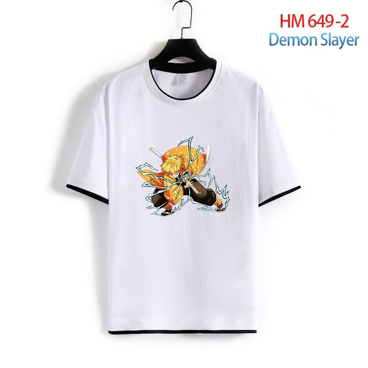 Demon Slayer Kimets Full Color Loose short sleeve cotton T-shirt  from S to 6XL HM 649 2