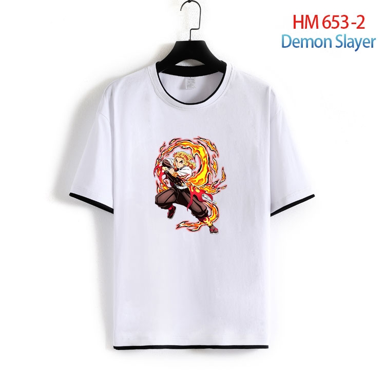 Demon Slayer Kimets Full Color Loose short sleeve cotton T-shirt  from S to 6XL HM 653 2