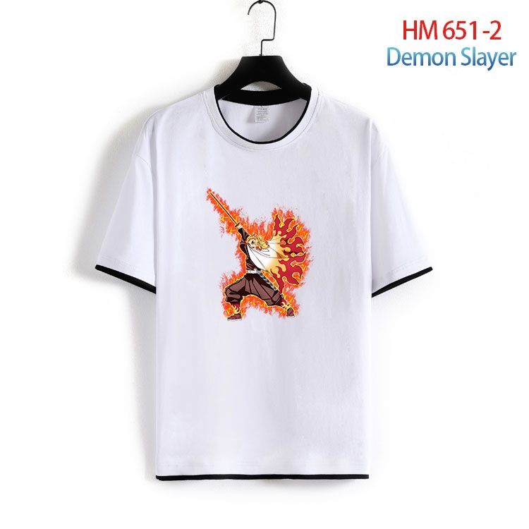 Demon Slayer Kimets Full Color Loose short sleeve cotton T-shirt  from S to 6XL HM 651 2