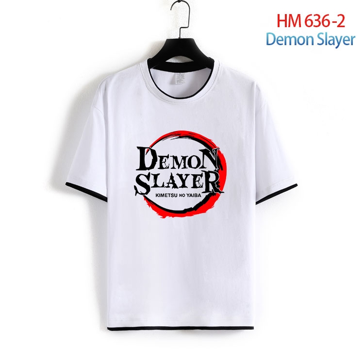 Demon Slayer Kimets Full Color Loose short sleeve cotton T-shirt  from S to 6XL  HM 636 2