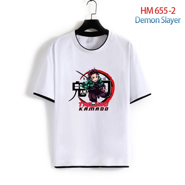 Demon Slayer Kimets Full Color Loose short sleeve cotton T-shirt  from S to 6XL  HM 655 2