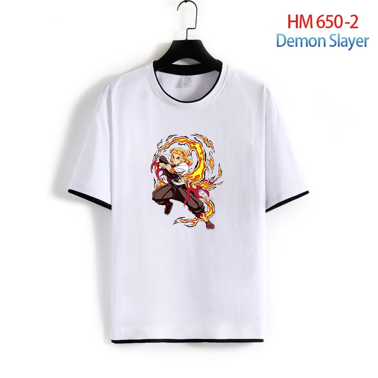 Demon Slayer Kimets Full Color Loose short sleeve cotton T-shirt  from S to 6XL  HM 650 2