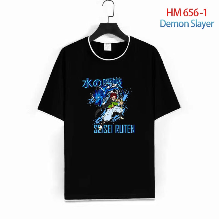 Demon Slayer Kimets Full Color Loose short sleeve cotton T-shirt  from S to 6XL  HM 656 1