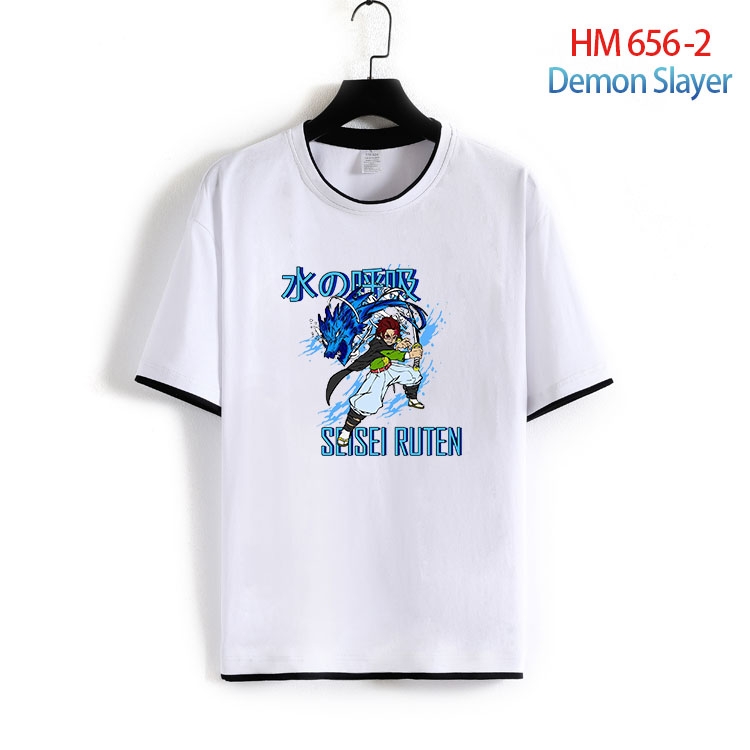 Demon Slayer Kimets Full Color Loose short sleeve cotton T-shirt  from S to 6XL HM 656 2