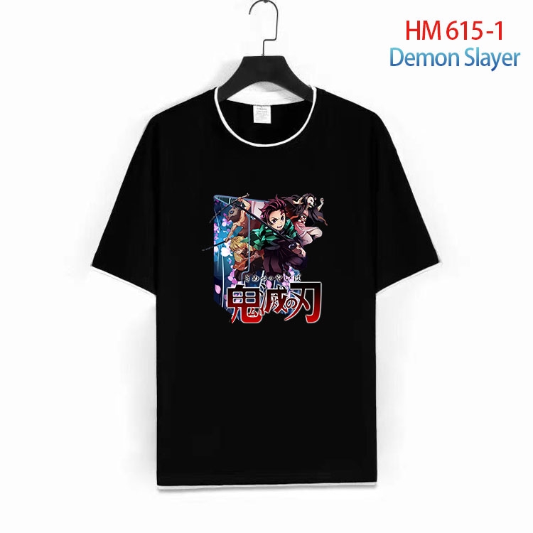 Demon Slayer Kimets Full Color Loose short sleeve cotton T-shirt  from S to 6XL  HM 615 1