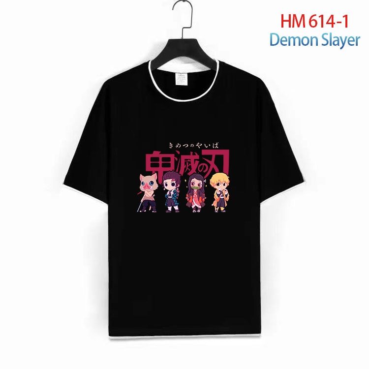 Demon Slayer Kimets Full Color Loose short sleeve cotton T-shirt  from S to 6XL  HM 614 1