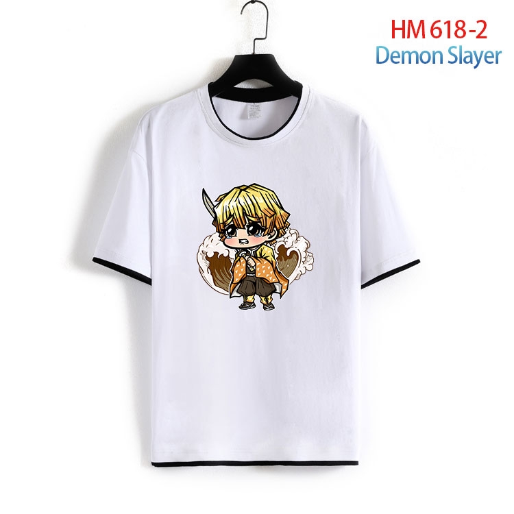 Demon Slayer Kimets Full Color Loose short sleeve cotton T-shirt  from S to 6XL   HM 618 2