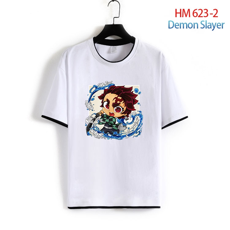 Demon Slayer Kimets Full Color Loose short sleeve cotton T-shirt  from S to 6XL HM 623 2