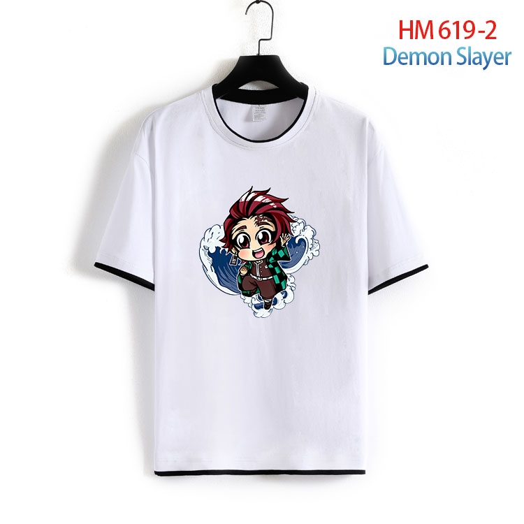 Demon Slayer Kimets Full Color Loose short sleeve cotton T-shirt  from S to 6XL HM 619 2