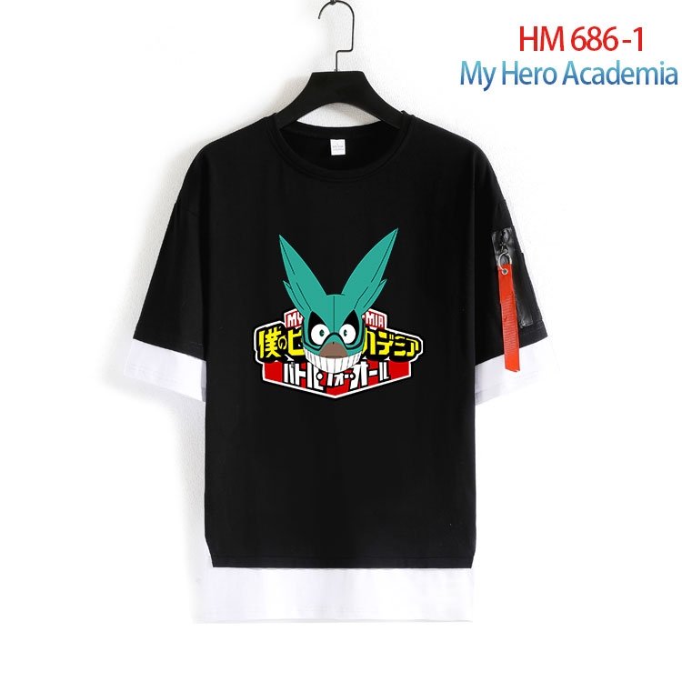 My Hero Academia round neck fake two loose T-shirts from S to 4XL