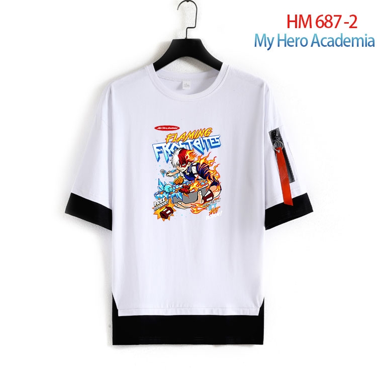 My Hero Academia round neck fake two loose T-shirts from S to 4XL