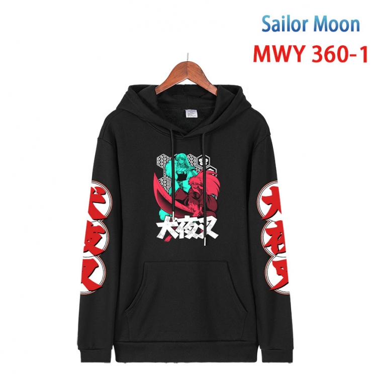 sailormoon Cartoon Sleeve Hooded Patch Pocket Cotton Sweatshirt from S to 4XL MWY 360 1