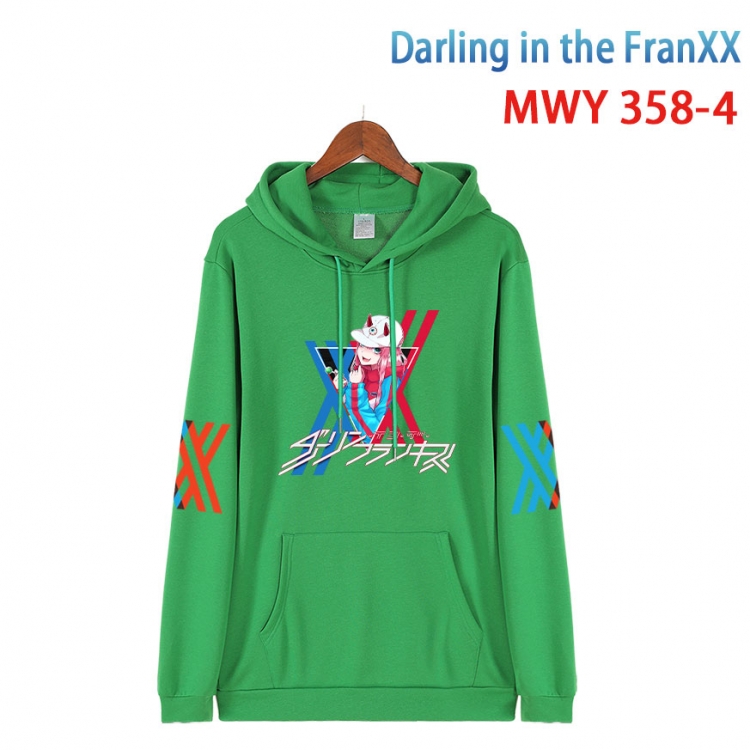 DARLING in the FRANX   Cartoon Sleeve Hooded Patch Pocket Cotton Sweatshirt from S to 4XL MWY 358 4