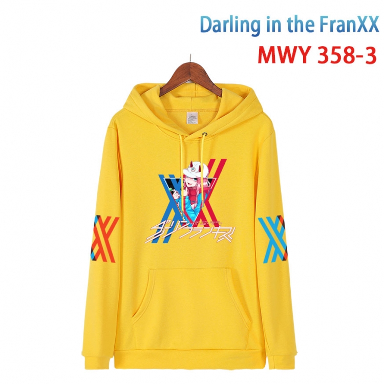 DARLING in the FRANX   Cartoon Sleeve Hooded Patch Pocket Cotton Sweatshirt from S to 4XL MWY 358 3