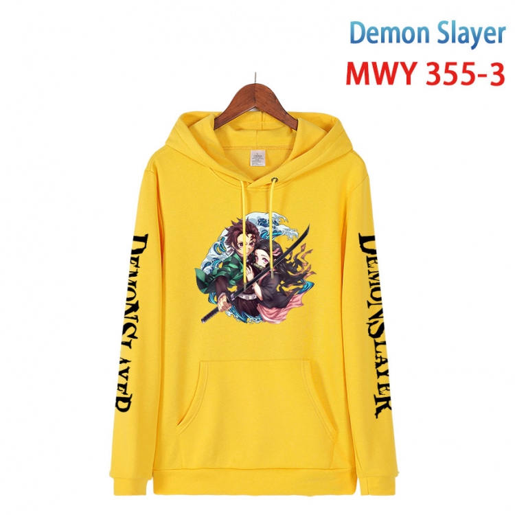 Demon Slayer Kimets Cartoon Sleeve Hooded Patch Pocket Cotton Sweatshirt from S to 4XL  MWY 355 3