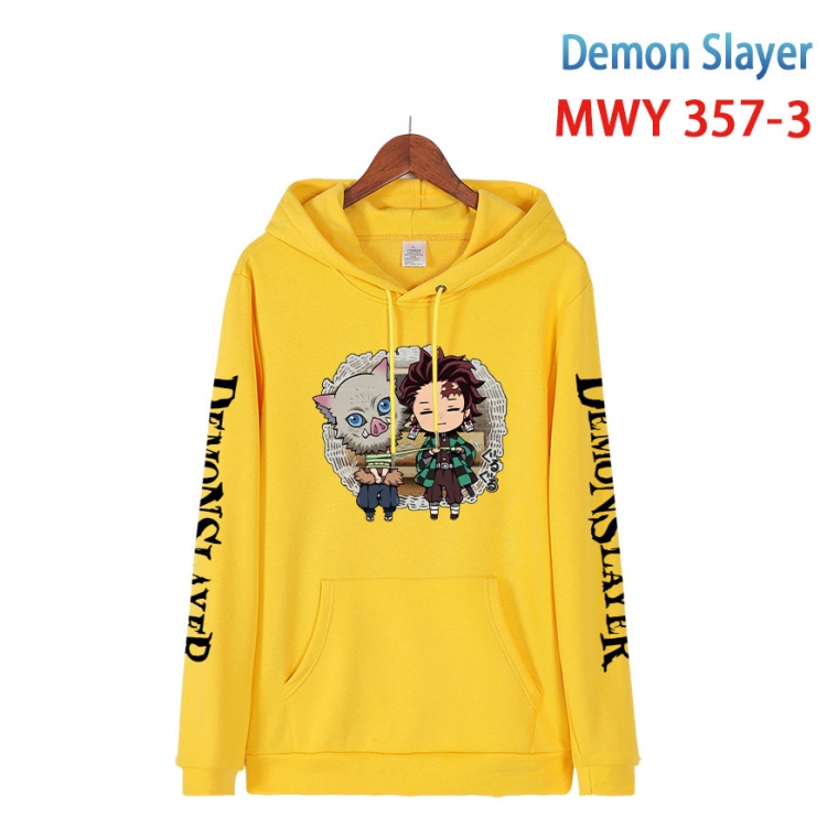 Demon Slayer Kimets Cartoon Sleeve Hooded Patch Pocket Cotton Sweatshirt from S to 4XL MWY 357 3