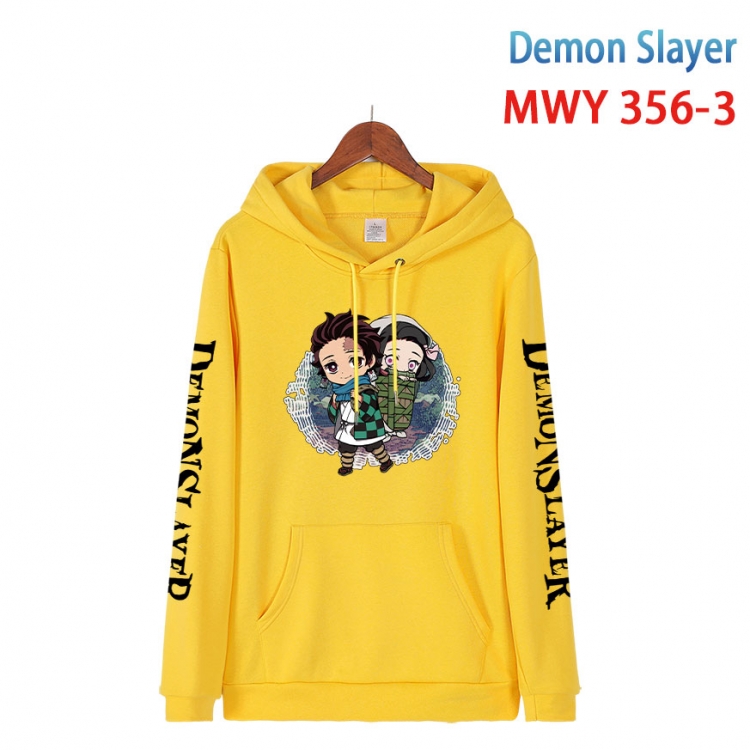 Demon Slayer Kimets Cartoon Sleeve Hooded Patch Pocket Cotton Sweatshirt from S to 4XL MWY 356 3