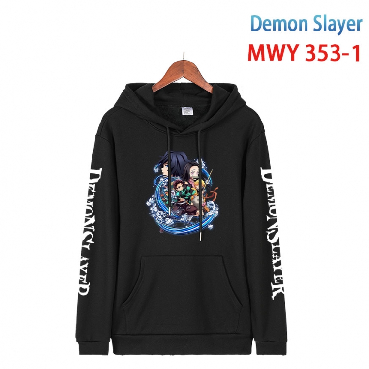 Demon Slayer Kimets Cartoon Sleeve Hooded Patch Pocket Cotton Sweatshirt from S to 4XL MWY 353 1