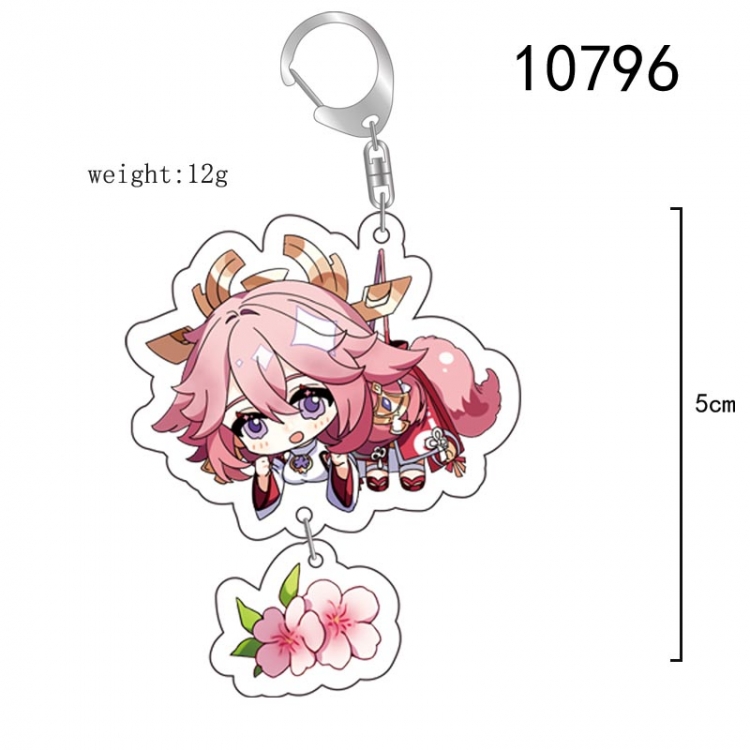 Genshin Impact Anime acrylic Pendant Key Chain  price for 5 pcs 10796